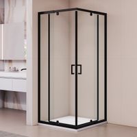 Душевой уголок квадратный RGW PA-038B 800x800, профиль черный, стекло прозрачное/6 мм, арт-350803888-14 — фото 2, Квадратные душевые уголки