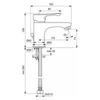Смеситель для раковины Vidima Wave,с системой облегченного монтажа EasyFix, без донного клапана, однорычажный, хром арт-BA413AA — фото 1, Смесители для раковины