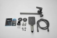 Смеситель для ванны однорычажный с длинным изливом и душем BELZ, оружейная сталь, арт-B22715-3 — фото 14, Смеситель для ванны