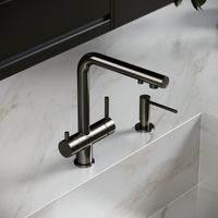 Смеситель для кухни SANCOS Foster с возможностью подключения фильтра для воды, цвет вороненая сталь, арт. SC4014GG — фото 2, Смесители для кухни