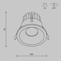 Товар: Встраиваемый светильник Technical DL034-01-12W2.7K-B - фото 2 Встраиваемый светильник Technical DL034-01-12W2.7K-B — фото 2, Точечные светильники