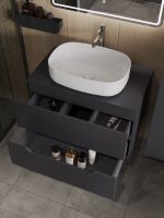 Orange Line Li-80TugMDF+B07-540W тумба с раковиной подвесная 80 см, графит/белый Li-80TugMDF+B07-540W — фото 4, Тумбы с раковиной