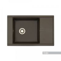 Мойка для кухни Делия 78 787x516x218 мм, прямоуг. с крылом, кофе арт-1A715132DE280 — фото 2, Кухонные мойки