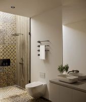 Полотенцесушитель электрический (встраиваемый) 520*506 c терморегуляторм, цвет: металл. арт-AQM3143GM — фото 2, Электрические полотенцесушители