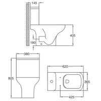 Унитаз-компакт Azario Alba 620х405х805 напольный, безободковый, с сиденьем микролифт арт-AZ-8323 — фото 15, Напольные унитазы