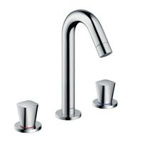 Смеситель для раковины, Hansgrohe, Logis, тип открывания воды-двухвентильный, тип регулирования воды-керамический картридж, отверстия для монтажа-3, высота, мм-226, вынос излива, мм-109, донный клапан-есть, цвет-хром арт-71133000 — фото 1, Смесители для раковины