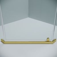 Душевое ограждение Grossman Pragma (90х90х195) трапеция,распашная,золото сатин,стекло прозрачное, 1 место арт-302.K33.03.9090.32.00 — фото 9, Душевые уголки трапеция