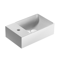 Раковина GLOBO T-EDGE LE LASTRE подвесная или накладная с одним отверстием цвет белый арт-B6R41BI — фото 1, Раковины накладные