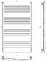 Полотенцесушитель водяной Сунержа Флюид+ 1000х600 Матовый белый арт-30-0222-1060 — фото 2, Водяные полотенцесушители