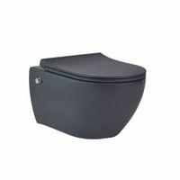 КОМПЛЕКТ: Инсталляция Grohe RAPID SL 3 В 1 ДЛЯ УНИТАЗА, ВЫСОТА УСТАНОВКИ 1,13 М. чёрный матовый + Bogen Унитаз подвесной безободковый с форсункой биде со встроенным смесителем горячей и холодной воды с быстросъёмным сиденьем микролифт черный матовый GRH939343670 — фото 5, Комплекты унитаз + инсталляция