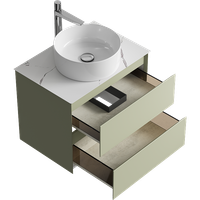 Товар: Подвесная тумба с двумя ящиками 65 см, цвет зеленый шалфей со столешницей мрамор белый и наставным умывальником арт-GE01652SH+STG662X476MW - фото 2 Подвесная тумба с двумя ящиками 65 см, цвет зеленый шалфей со столешницей мрамор белый и наставным умывальником арт-GE01652SH+STG662X476MW — фото 2, Тумбы с раковиной