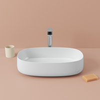 Раковина Artceram Cognac Quadro накладная без отверстий цвет белый матовый COL003 05 34 — фото 1, Раковины накладные