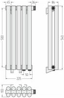 Отопительный радиатор Сунержа Эстет-11 EU50 500х225 5 секций Золото арт-03-0312-5005 — фото 4, Радиаторы отопления