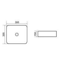 Раковина-чаша Azario 395х395х150 накладная, квадратная, черный матовый арт-AZ-2075-B-MB — фото 3, Раковины накладные