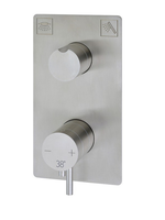 Смеситель для душа, Cisal, Xion, тип регулирования воды-термостатический картридж, тип установки-встраиваемый, цвет-Brushed Stainless Steel арт-XI008104D1 — фото 1, Смеситель для душа