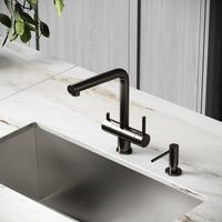 Смеситель для кухни SANCOS Spin с поворотным и вытяжным изливом, c краном для фильтрованной воды, цвет вороненая сталь, арт. арт-SC4015GG — фото 3, Смесители для кухни