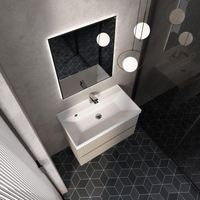 "S1" тумба под умывальник подвесная 80 см., цвет бежевый. арт-AQM900180BG — фото 3, Тумбы под раковину