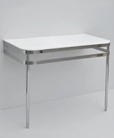 Консоль, Artceram, Azuley напольная/пристенная цвет белый/хром AZA003 71 01 — фото 1, Консоли