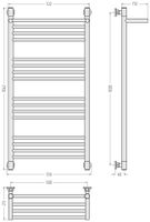 Полотенцесушитель водяной Сунержа Богема с полкой+ 1000х500 Шампань 020-0223-1050 — фото 2, Водяные полотенцесушители