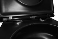 Унитаз подвесной Azario Teramo 490х345х355 безободковый, слив скрытое торнадо, быстросъемное сиденье микролифт, черный матовый арт-AZ-0052-UQ3MB — фото 7, Подвесные унитазы