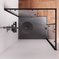 W94G-403-10080-BT Душевое ограждение X-Joy Square Slide 100х80, черный, прозрачное — фото 1, Душевые кабины и ограждения