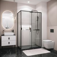 Боковая стенка Grossman Style 200.K33.05.100.21.00 (100х195) черный матовый,стекло прозрачное, 1 место — фото 4, Боковые стенки