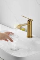 Смеситель для раковины BELZ , брашированное золото арт-B10812-5 — фото 7, Смесители для раковины