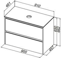 Столешница Allen Brau Activity 90 1.35023.AL акриловый камень альба 1.34023.AL — фото 1, Столешницы под раковину