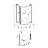 ДО Грэй 90*90 В (3 места+сифон D50) арт-Щ0000066465 — фото 11, Душевые уголки четверть круга