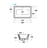 Раковина GLOBO CORTONA под столешницу без отверстий цвет белый матовый VA083BO — фото 2, Раковины накладные