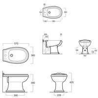 Товар: Биде SIMAS ARCADE Напольное приставное с одним отверстием и двумя намеченными с желобом цвет белый AR823 - фото 2 Биде SIMAS ARCADE Напольное приставное с одним отверстием и двумя намеченными с желобом цвет белый AR823 — фото 2, Биде напольные