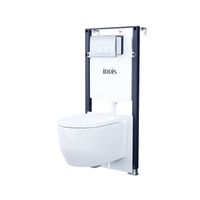 Комплект 3в1: подвесной унитаз, инсталляция и клавиша смыва хром, Basic, IDDIS арт-BASAI01i73 — фото 1, Комплекты унитаз + инсталляция