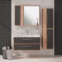 Зеркальный шкаф MELBOURNE 100 /универсальный/дуб/серый/ AQUA DE MARCO 1100GCMEL/V.2.0 — фото 9, Зеркальные шкафы в ванную