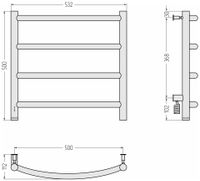 Полотенцесушитель электрический Сунержа Галант 4.0 500х500 МЭМ левый Тёмный титан муар арт-15-0830-5050 — фото 3, Электрические полотенцесушители