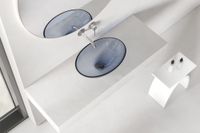 Раковина накладная прозрачная ABBER Kristall AT2802Saphir синяя — фото 3, Раковины накладные