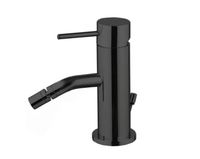 Смеситель для биде, Fima Carlo Frattini, Spillo Up, тип открывания воды-однорычажный, тип регулирования воды-керамический картридж, отверстия для монтажа-1, высота, мм-137, вынос излива, мм-103, донный клапан-есть, тип подводки-гибкая, стандарт подвода воды-3/8", цвет-черный матовый арт-F3032XSNS — фото 1, Смесители для биде