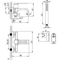 Смеситель для ванны и душа Azario VINCENTE с ручным душем, керамический картридж, черный матовый арт-AZ-VRZ2338326PA — фото 5, Смеситель для ванны