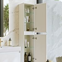 Товар: Подвесной пенал 35 см с двумя дверьми в белом цвете GE0535WM - фото 2 Подвесной пенал 35 см с двумя дверьми в белом цвете GE0535WM — фото 2, Пеналы для ванной комнаты