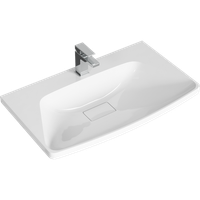 Подвесная тумба в цвете белый глянец с двумя ящиками с умывальником из литьевого мрамора NER0108 — фото 3, Тумбы с раковиной