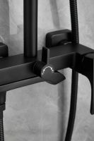 Душевая система с тропическим душем и смесителем BELZ, черная, арт-B24507-7 — фото 7, Душевые стойки