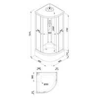 ДК Ультра 80*80 В (7 мест+сифон D50) арт-Щ0000072615 — фото 1, Душевые кабины