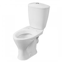 Унитаз-компакт "Версия" (комфорт) косой выпуск, с кнопочной арматурой Oliveira и сиденьем SANTERI 1P4033S0000BF — фото 1, Напольные унитазы