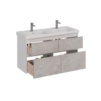 Тумба Lemark COMBI 125 см под 2 раковины, подвесная/напольная,4 ящика, цвет фасада: Бетон, цвет корп LM03C125T-Beton — фото 1, Тумбы под раковину