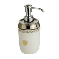 DUBAI Дозатор настольный, керамика белая/swarovski/декор платина/хром 28455 — фото 1, Дозаторы