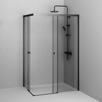 W94G-403-120290-BT1K X-joy душевое огражд прямоугольн.,раздвиж.двери 120x90 черный мат.,стекло прозр — фото 3, Душевые кабины и ограждения