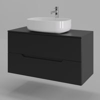 Orange Line тумба с раковиной подвесная 100 см, черный/белый арт-Li-100TubMDF+B07-540W — фото 1, Тумбы с раковиной