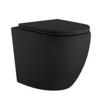 Унитаз ABBER Bequem AC1111TMB приставной черный матовый, безободковый, смыв торнадо — фото 1, Напольные унитазы