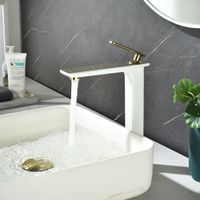 Mista Смеситель для раковины, выс.монолит.излив , р/ОД,25мм, золото, LM, арт-LM6409WG — фото 1, Смесители для раковины