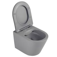 Унитаз ABBER Bequem подвесной серый матовый, безободковый арт-AC1102MG — фото 7, Подвесные унитазы