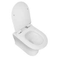 Унитаз подвесной AZARIO FRETTA ROUND 485x360x365 безободковый с сиденьем микролифт арт-AZ-2617E — фото 1, Подвесные унитазы